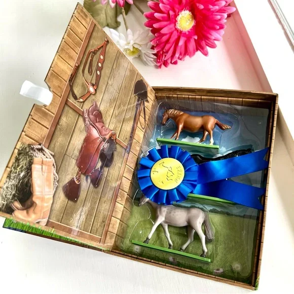 NEW My Big Box of Horses & Ponies Figures Stable Prize Ribbon Horse Book Toy Set - Picture 6 of 13